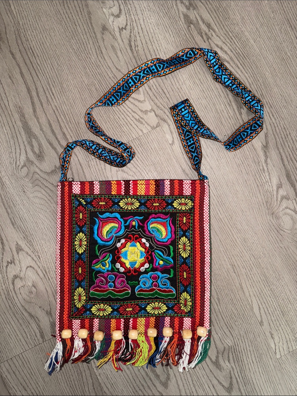 Handcrafted Multicolor Embroidered Boho Crossbody Bag